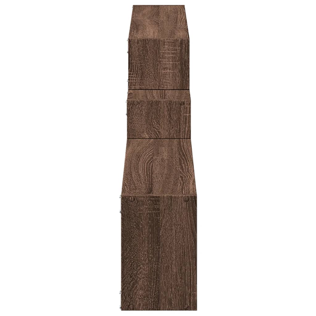 Wandkast 158x18x53 cm bewerkt hout bruin eikenkleur