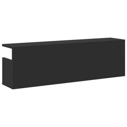 Wandkast 100x20x30 cm bewerkt hout zwart