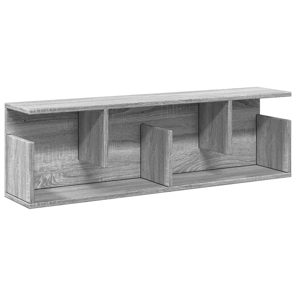 Wandkast 100x20x30 cm bewerkt hout grijs sonoma eikenkleurig