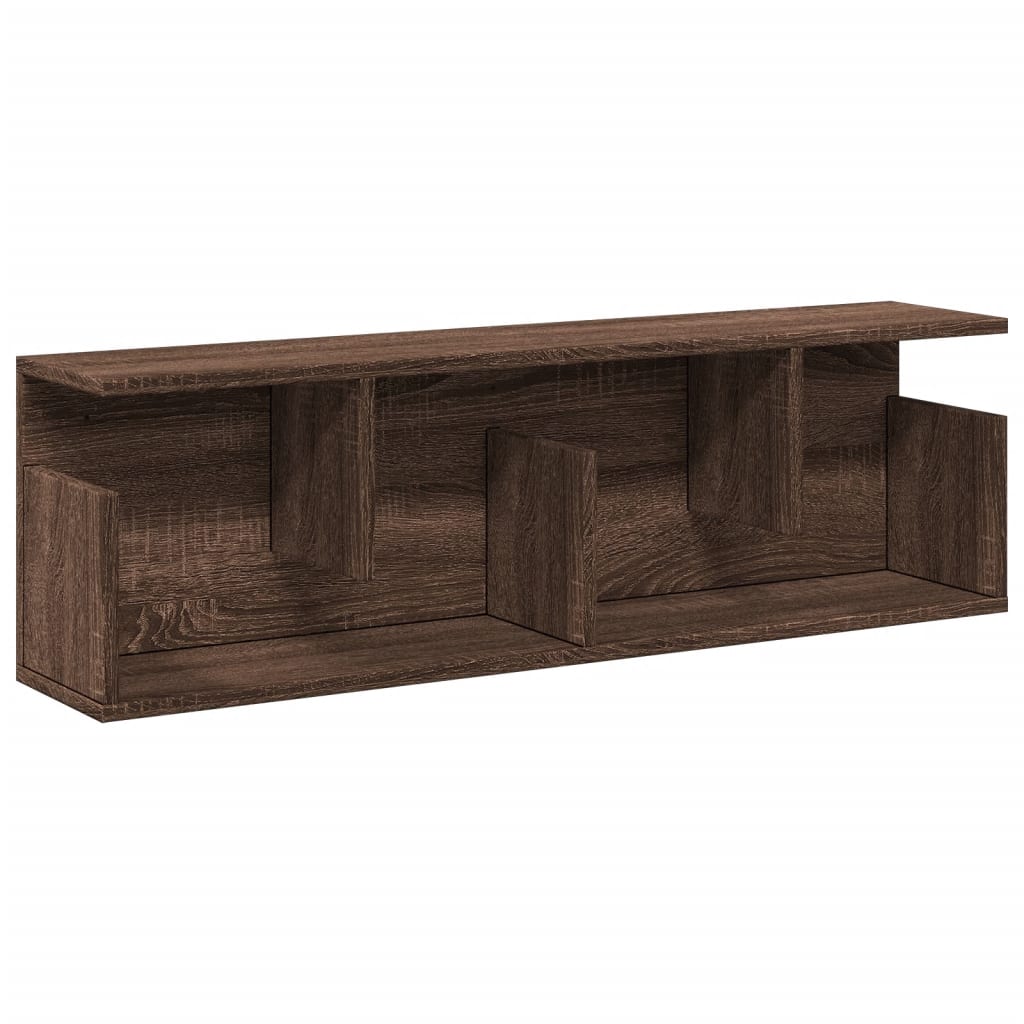 Wandkast 100x20x30 cm bewerkt hout bruin eikenkleur