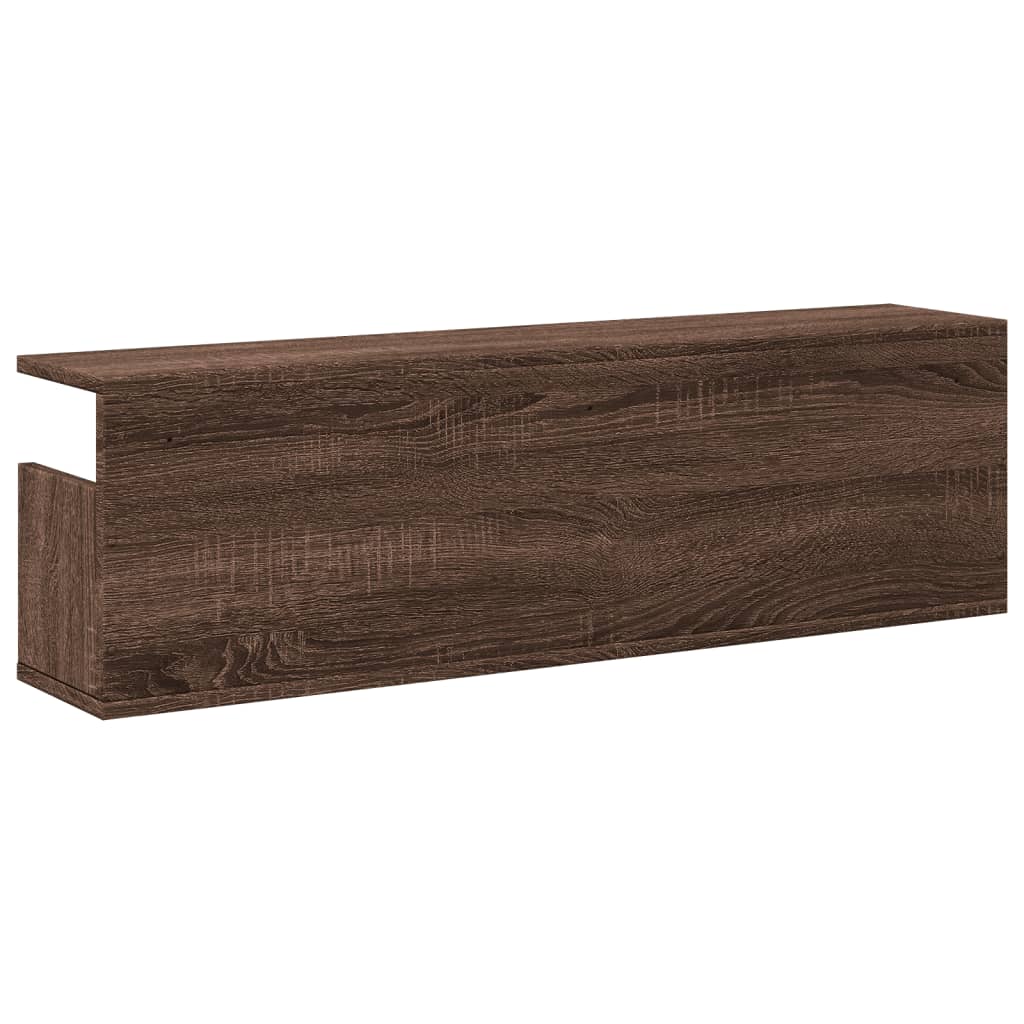 Wandkast 100x20x30 cm bewerkt hout bruin eikenkleur