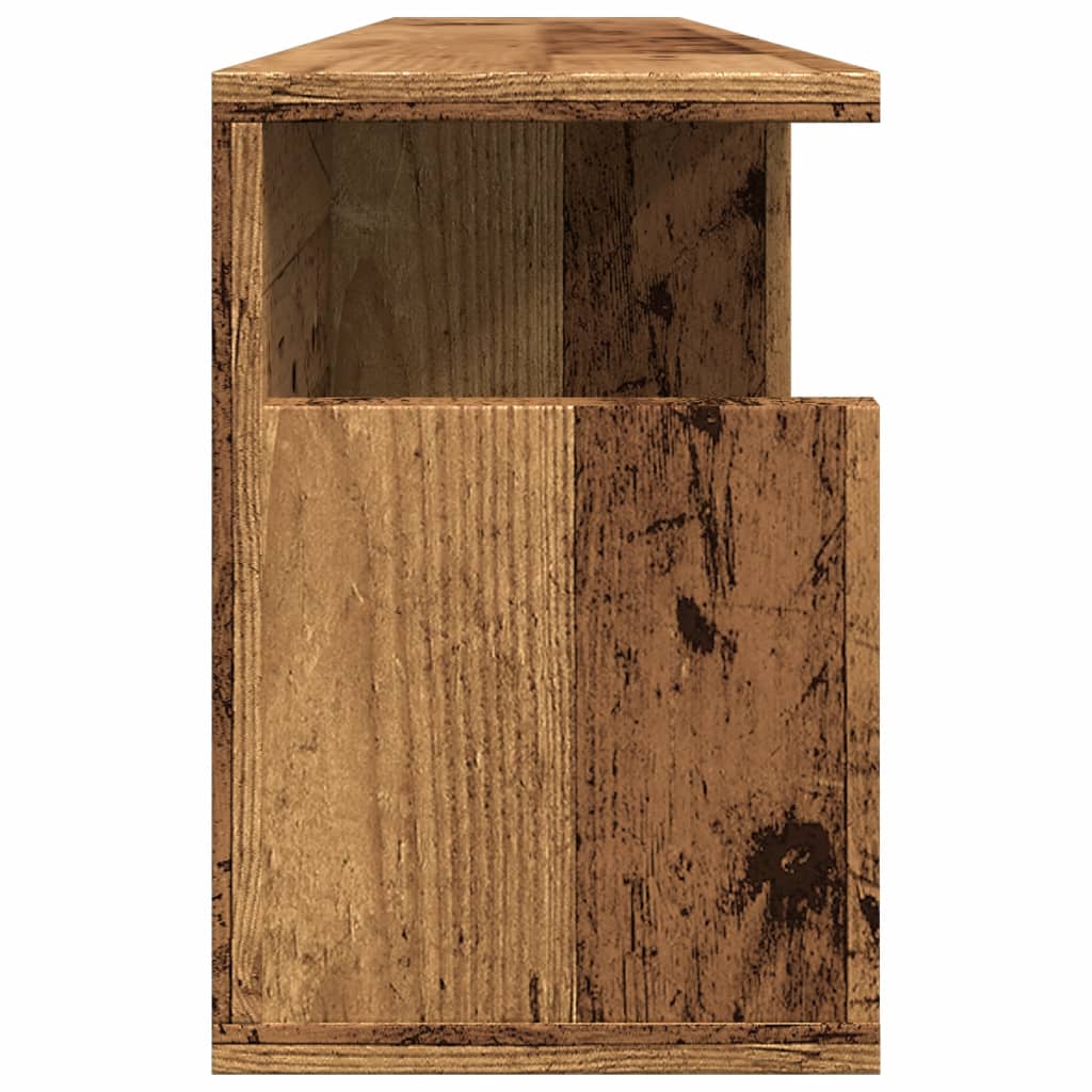 Wandkast 100x20x30 cm bewerkt hout oud houtkleurig