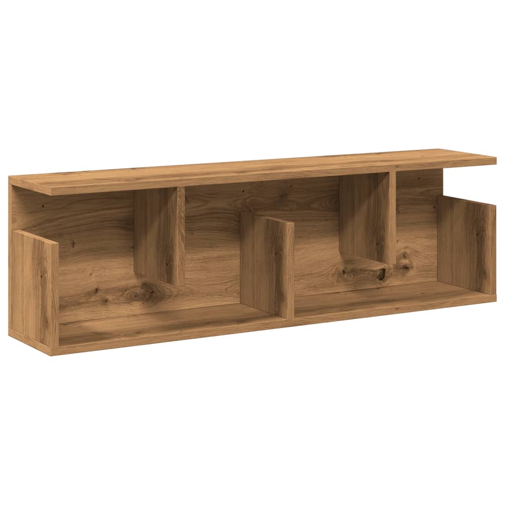 Wandkast 100x20x30 cm bewerkt hout artinsanaal eikenkleurig