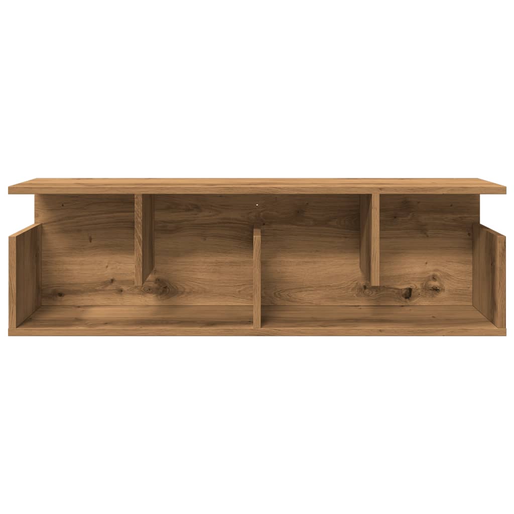 Wandkast 100x20x30 cm bewerkt hout artinsanaal eikenkleurig