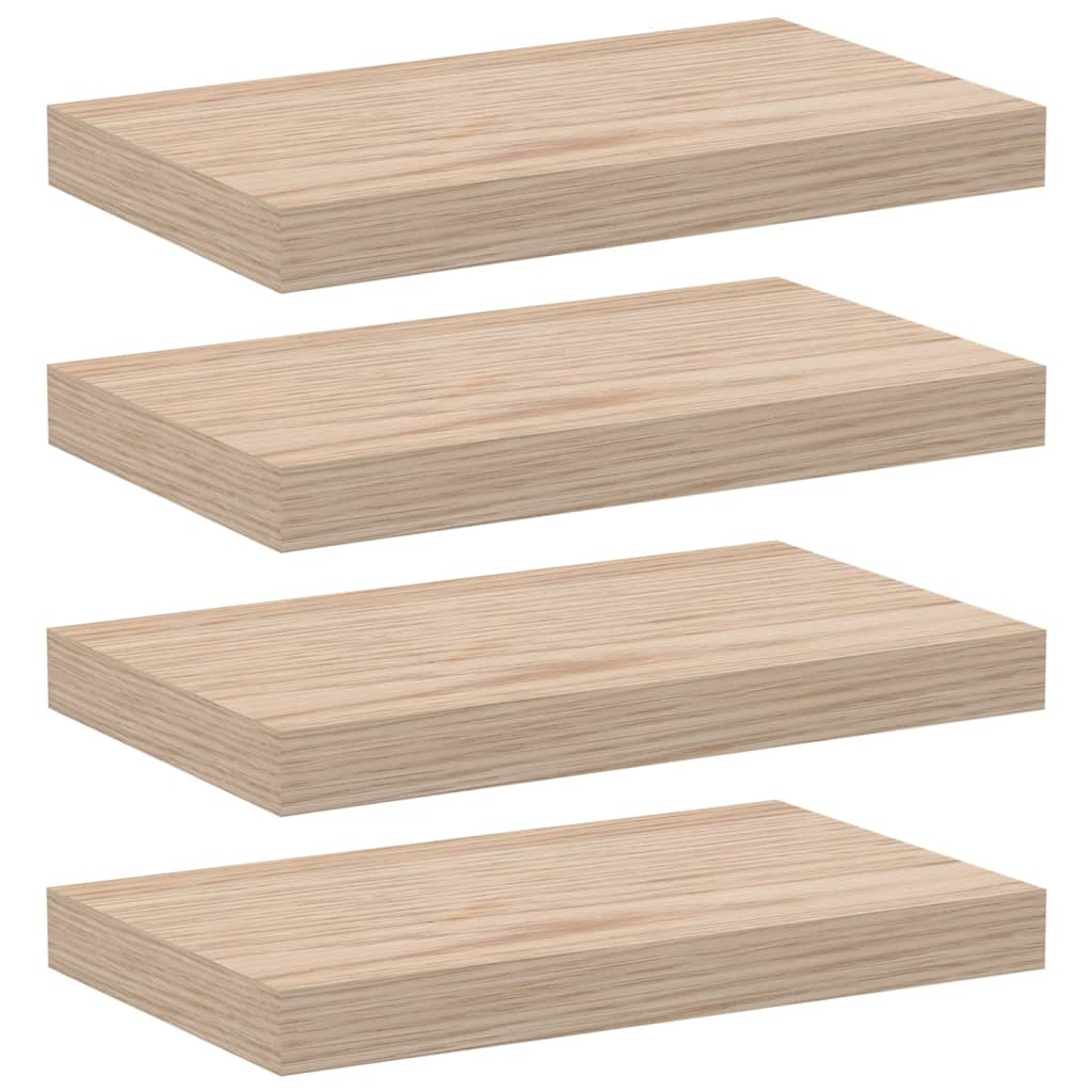 Wandschapppen 4 st 40x23,5x4 cm bewerkt hout