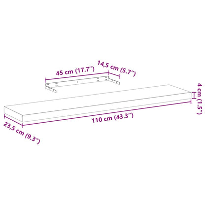 Wandschapppen 2 st 110x23,5x4 cm bewerkt hout