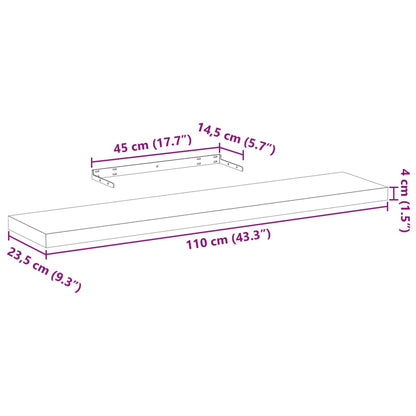 Wandschapppen 4 st 110x23,5x4 cm bewerkt hout