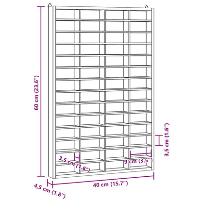 Wandkast met 56 vakken 40x4,5x60 cm