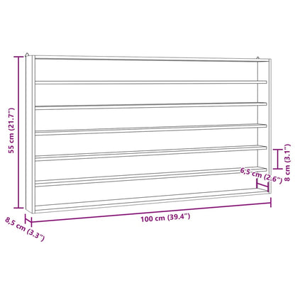 Wandkast met 6 schappen 100x8,5x55 cm