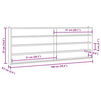 Wandkast met deuren 100x8,5x37 cm