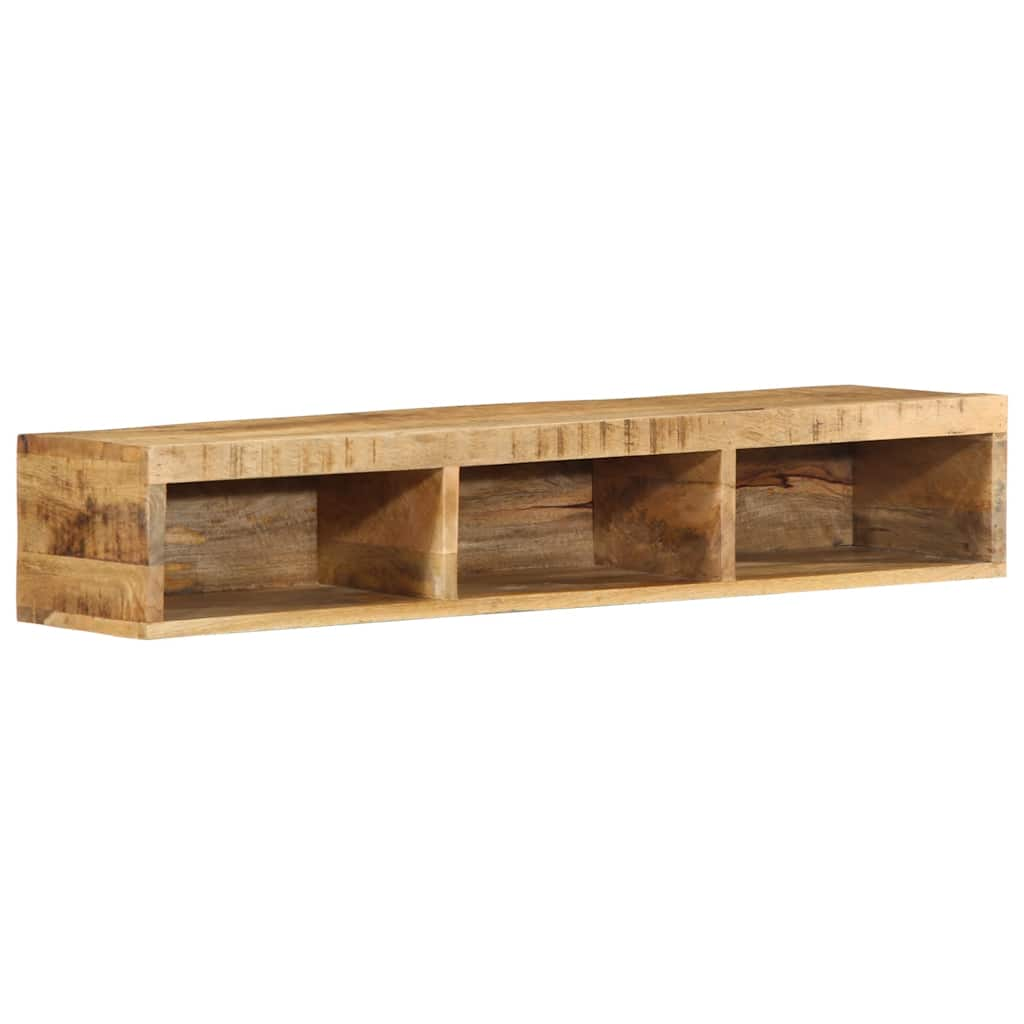 Tv-meubel wandmontage 100x30x19 cm massief ruw mangohout