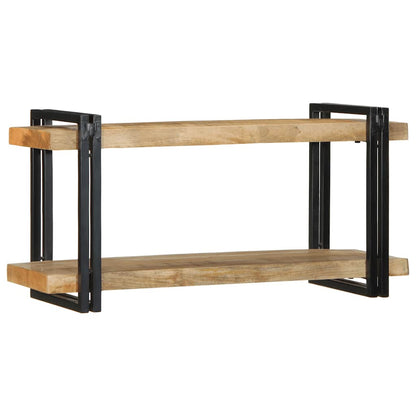 Wandschap 90x33x45 cm massief ruw mangohout