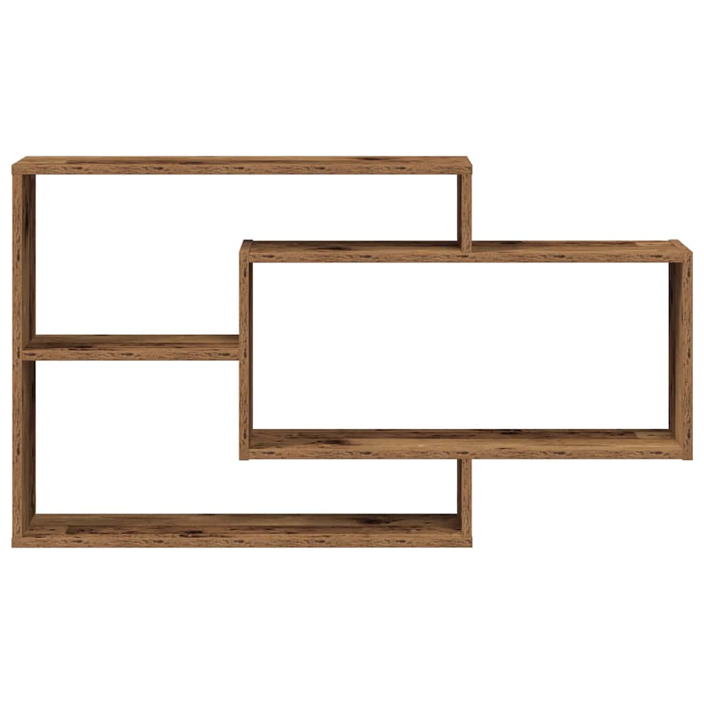 Wandschap 104x20x58,5 cm bewerkt hout oud houtkleurig