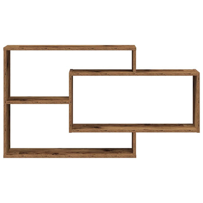 Wandschap 104x20x58,5 cm bewerkt hout oud houtkleurig