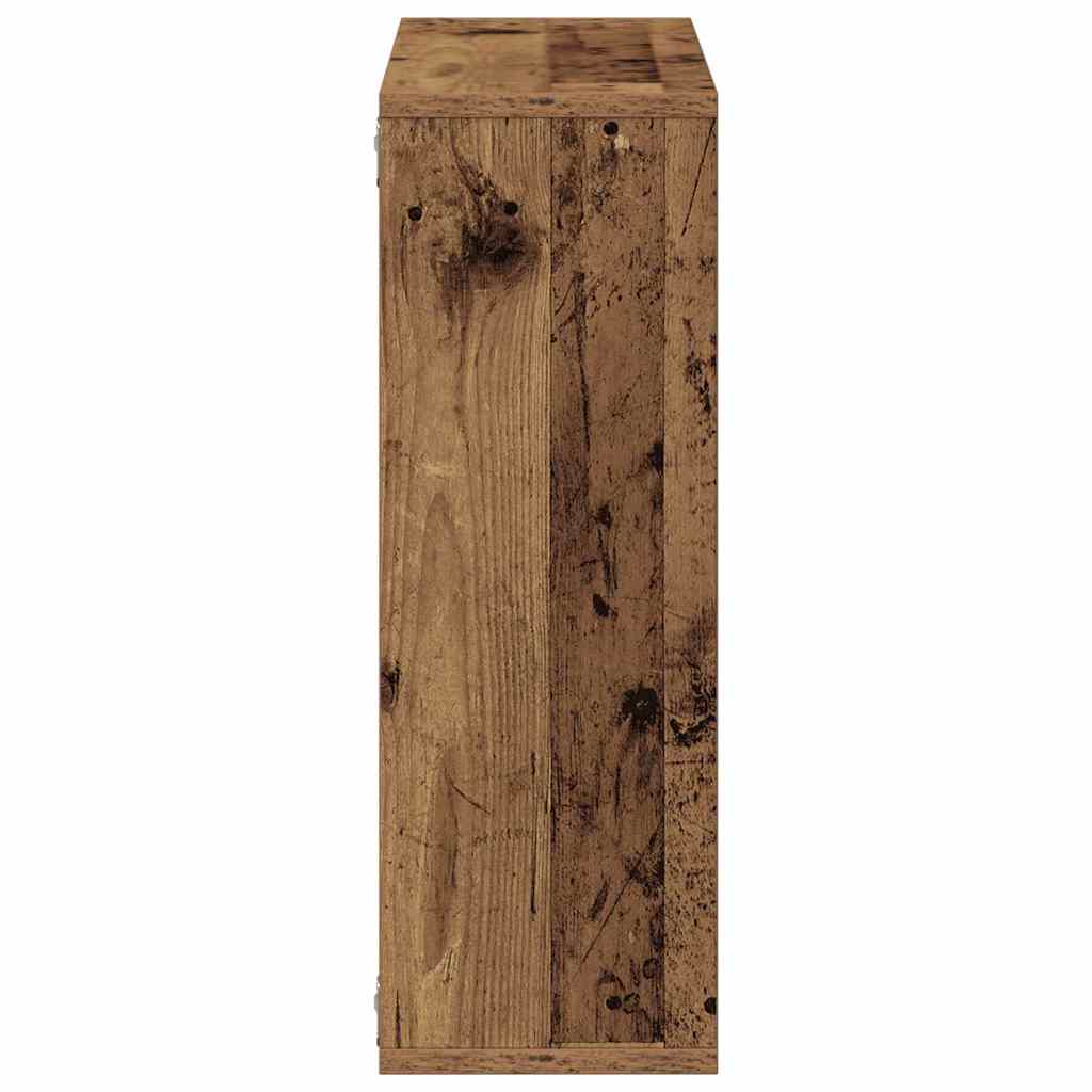 Wandschap 104x20x58,5 cm bewerkt hout oud houtkleurig