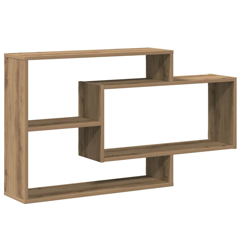 Wandschap 104x20x58,5 cm bewerkt hout artisanaal eikenkleurig