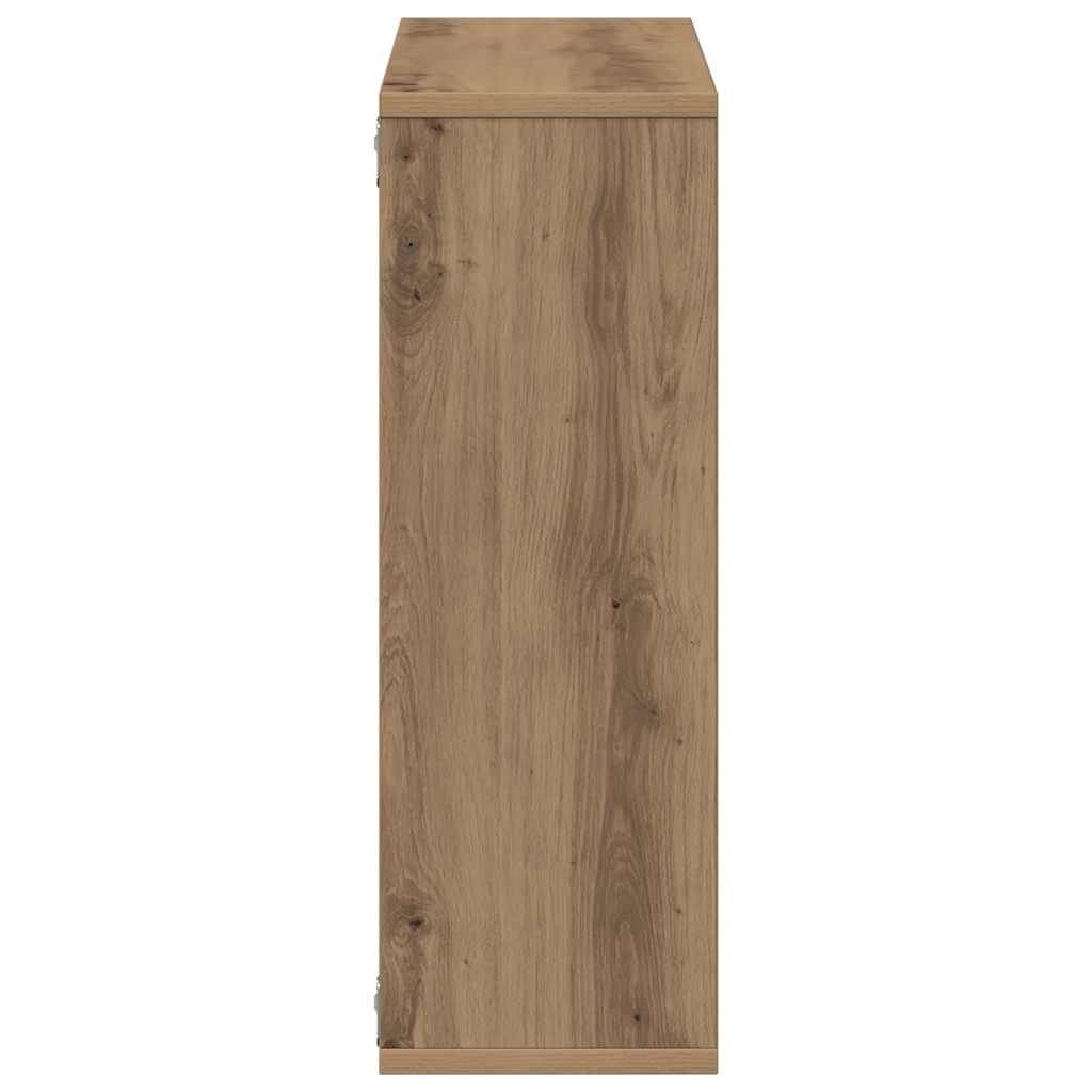 Wandschap 104x20x58,5 cm bewerkt hout artisanaal eikenkleurig