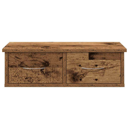 Wandkast 60x26x18,5 cm bewerkt hout oud houtkleurig