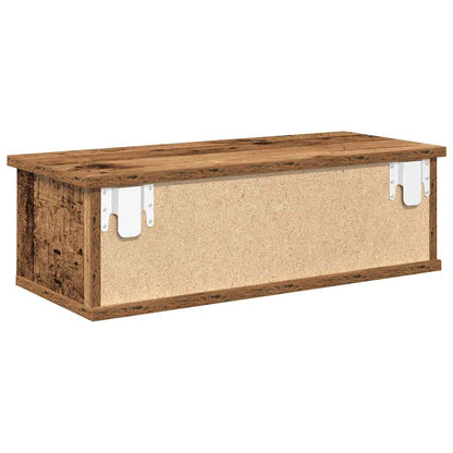 Wandkast 60x26x18,5 cm bewerkt hout oud houtkleurig