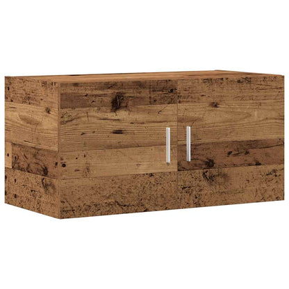 Wandkast 80x39x40 cm bewerkt hout oud houtkleurig