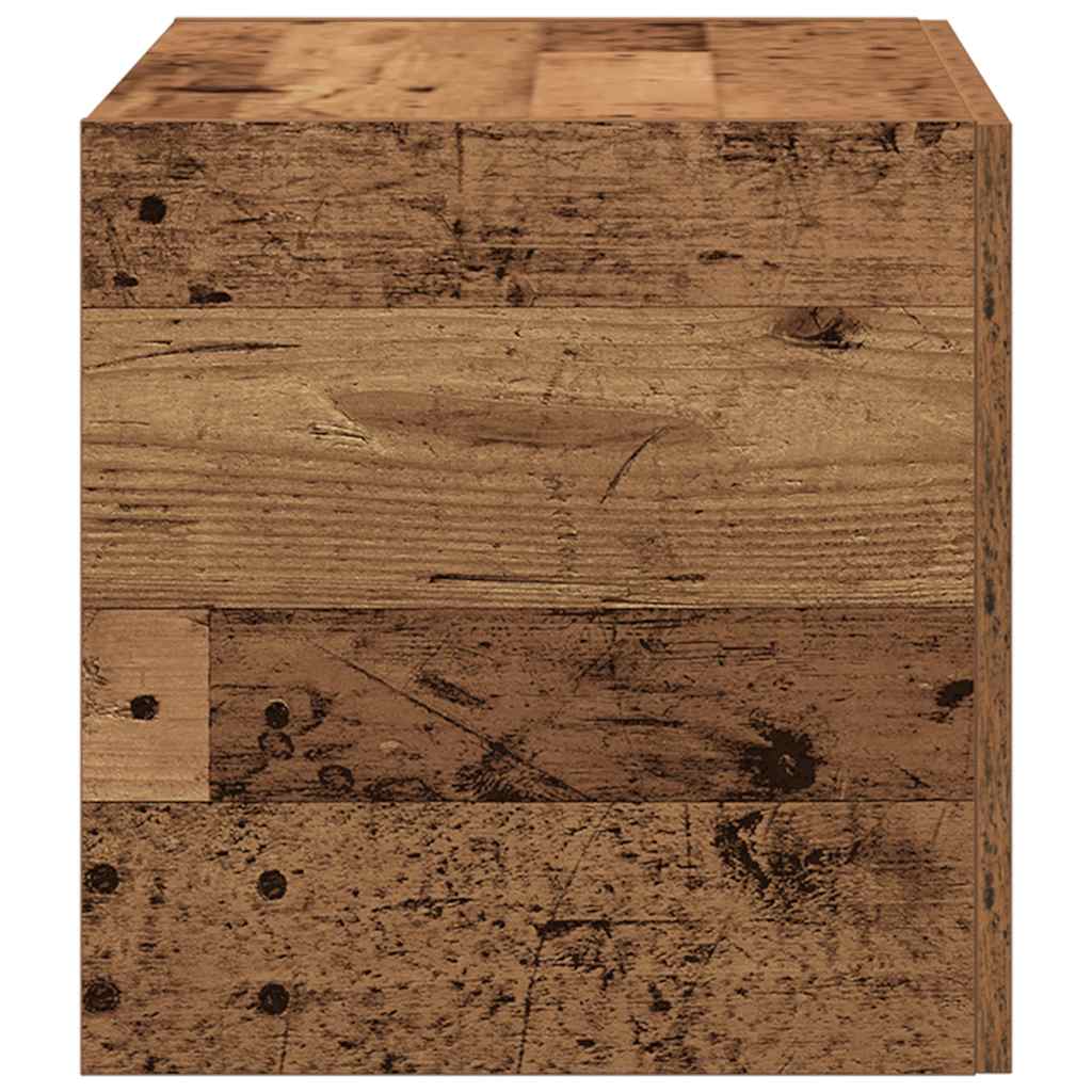 Wandkast 80x39x40 cm bewerkt hout oud houtkleurig