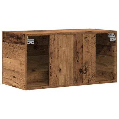 Wandkast 80x39x40 cm bewerkt hout oud houtkleurig