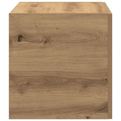 Wandkast 80x39x40 cm bewerkt hout artisanaal eikenkleurig