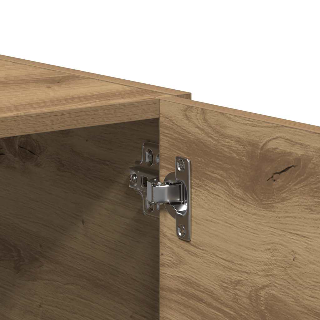 Wandkast 80x39x40 cm bewerkt hout artisanaal eikenkleurig