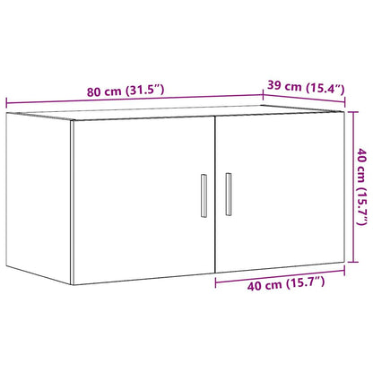 Wandkast 80x39x40 cm bewerkt hout artisanaal eikenkleurig