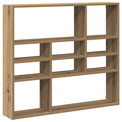 Wandschap 90x16x78 cm bewerkt hout artisanaal eikenkleurig