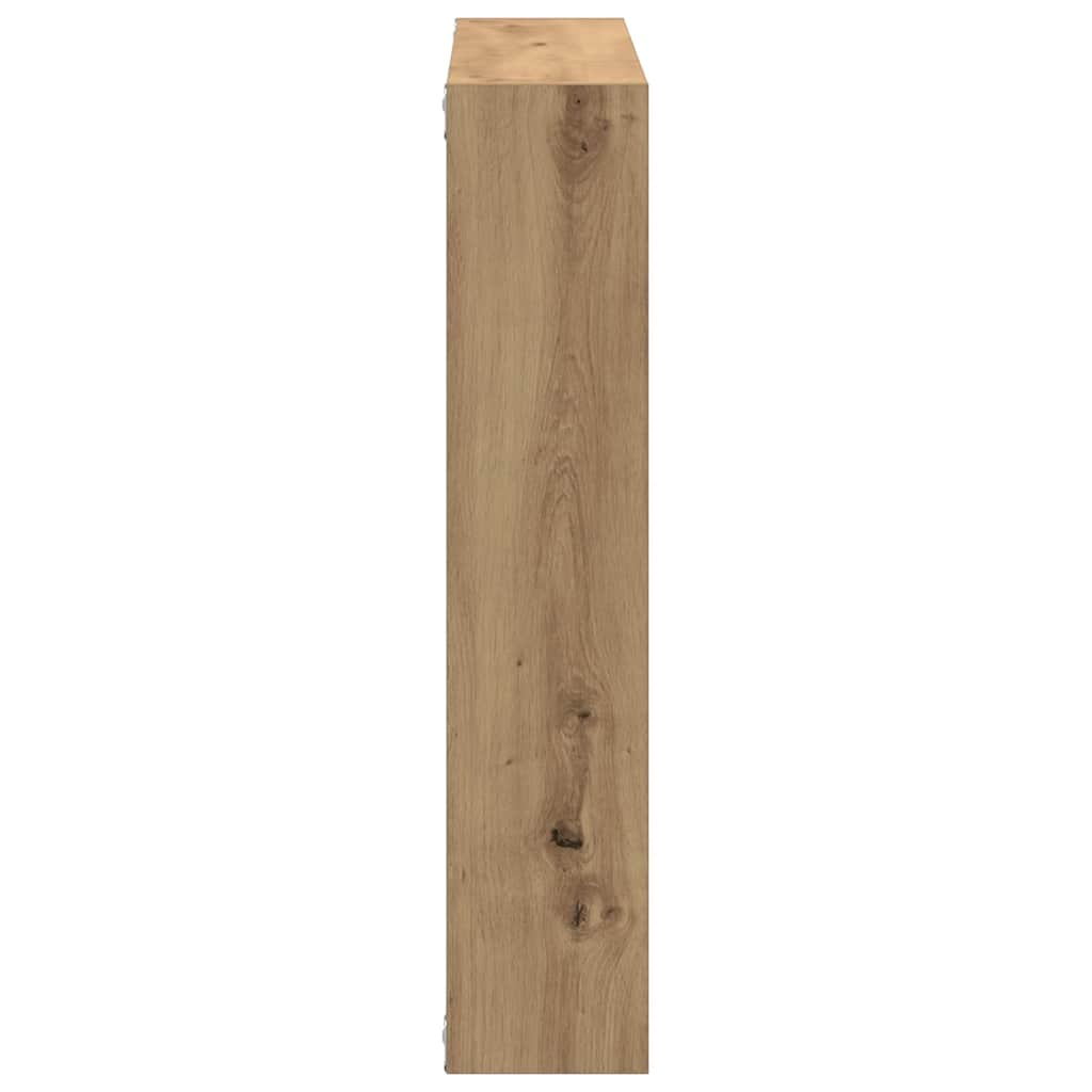 Wandschap 90x16x78 cm bewerkt hout artisanaal eikenkleurig