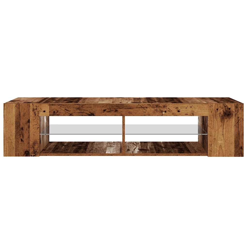 Tv-meubel met LED 135x39x30 cm bewerkt hout oud hout