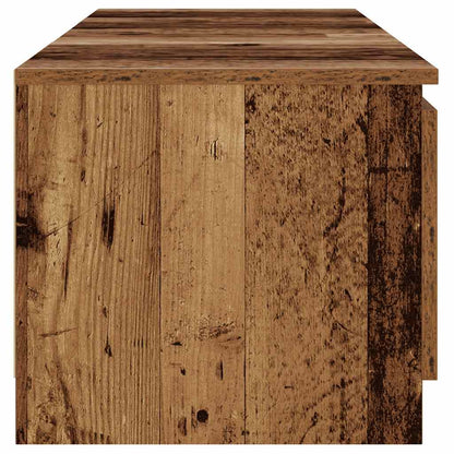 Tv-meubel met LED 140x40x35,5 cm bewerkt hout oud houtkleurig