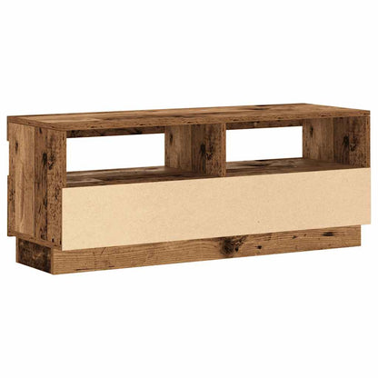 Tv-meubel met LED 100x35x40 cm bewerkt hout oud hout