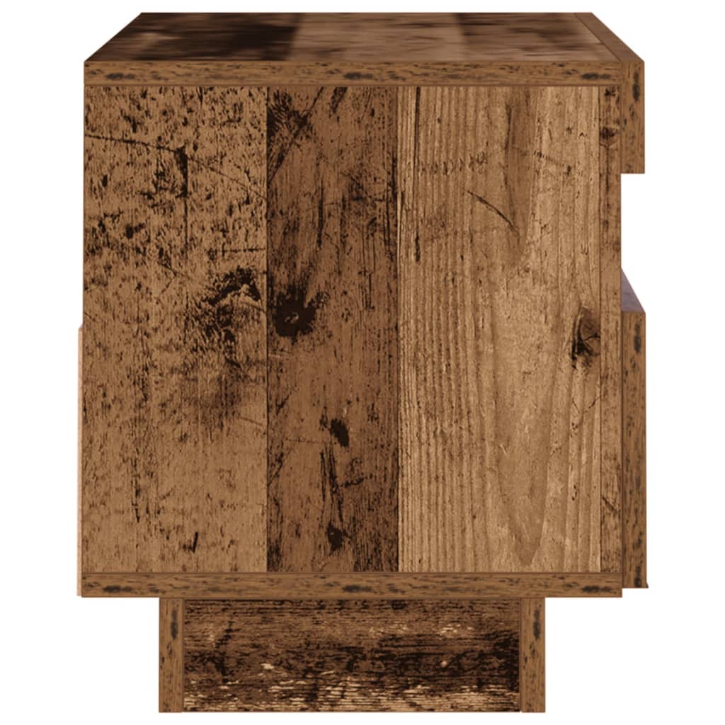 Tv-meubel met LED 80x35x40 cm bewerkt hout oud hout