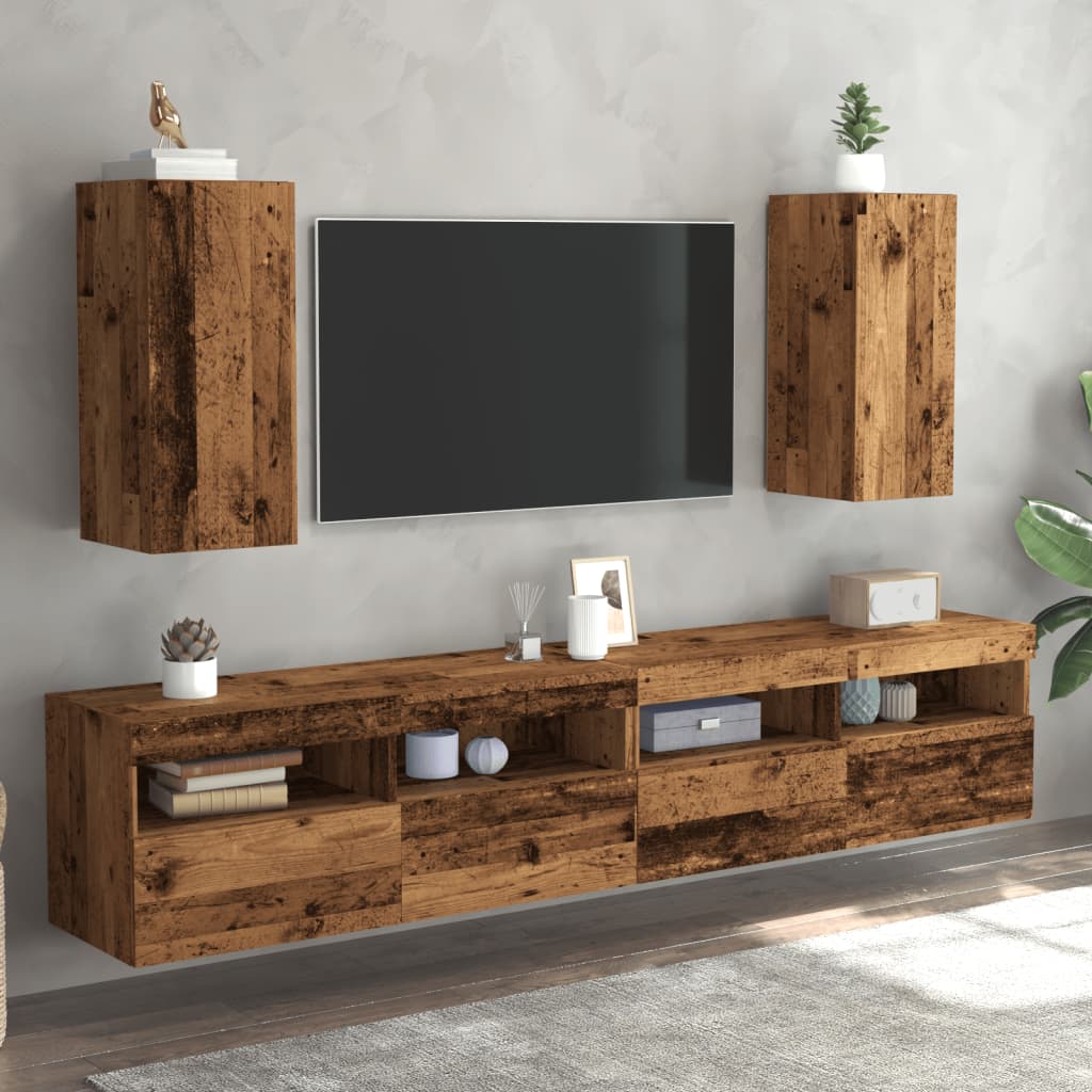 Tv-meubelen 2 st 30,5x30x60 cm bewerkt hout oud houtkleurig