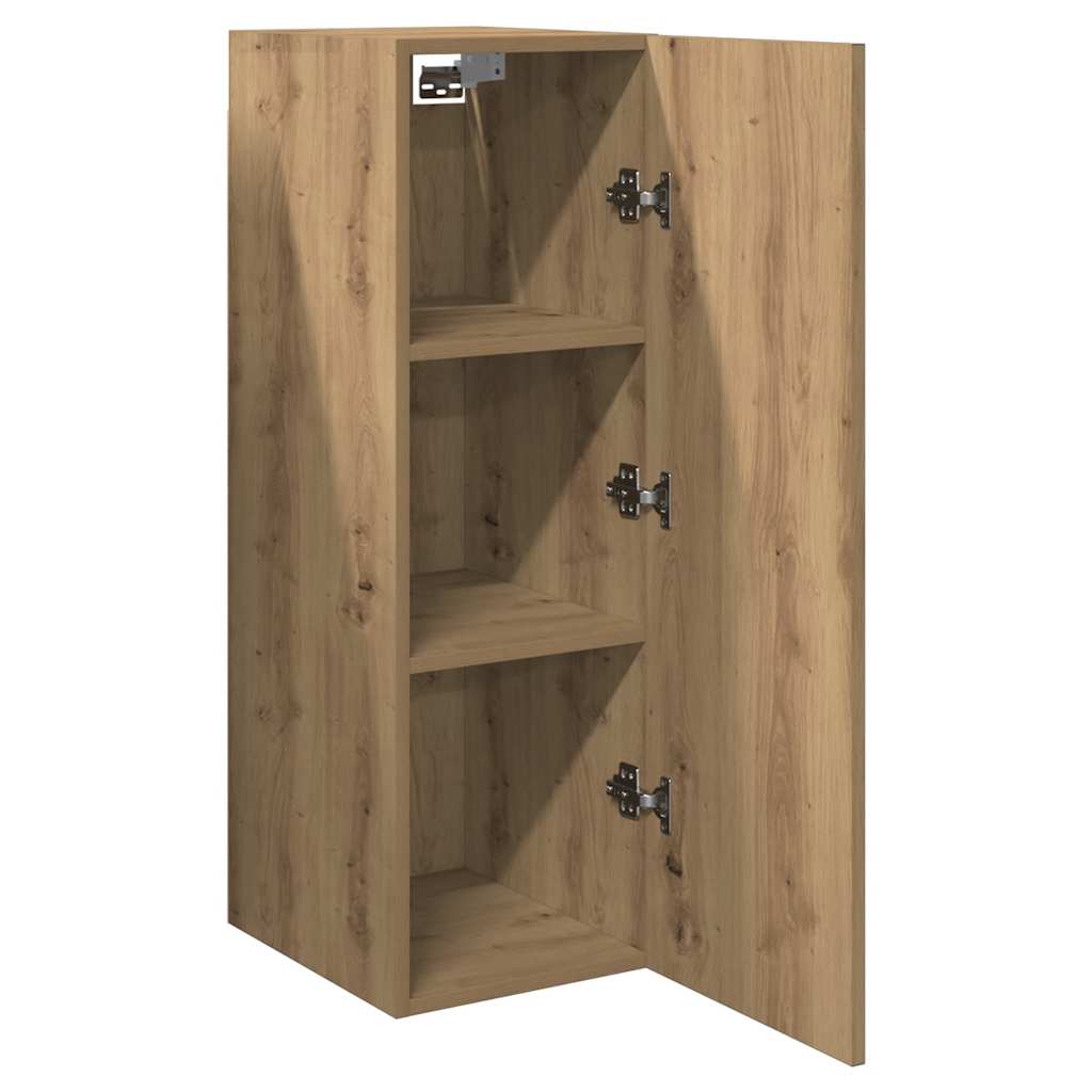 Tv-meubelen 2 st 30,5x30x90 cm bewerkt hout artisanaal eiken