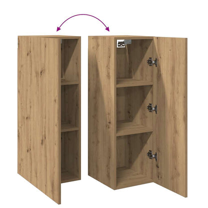 Tv-meubelen 2 st 30,5x30x90 cm bewerkt hout artisanaal eiken