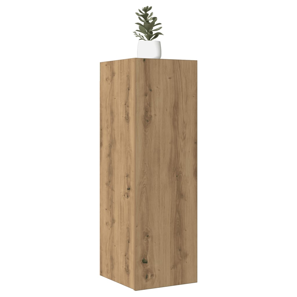 Tv-meubelen 2 st 30,5x30x90 cm bewerkt hout artisanaal eiken