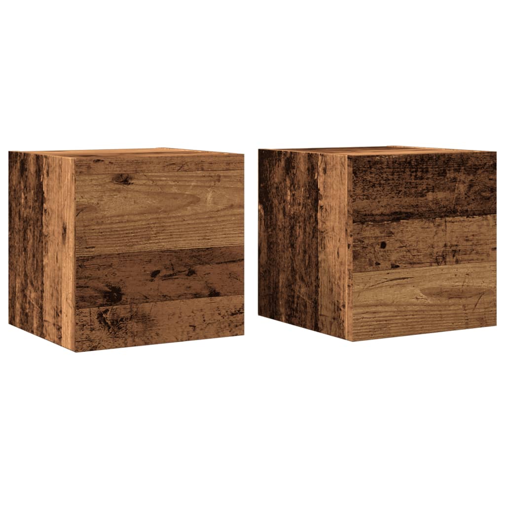 Tv-wandmeubelen 2 st 30,5x30x30 cm oud houtkleurig