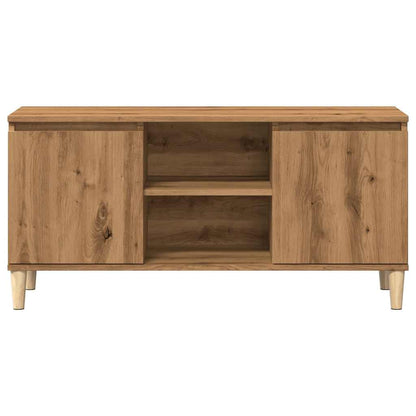 Tv-meubel 102x35x50 cm bewerkt hout artisanaal eikenkleur