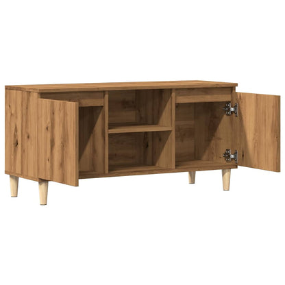 Tv-meubel 102x35x50 cm bewerkt hout artisanaal eikenkleur