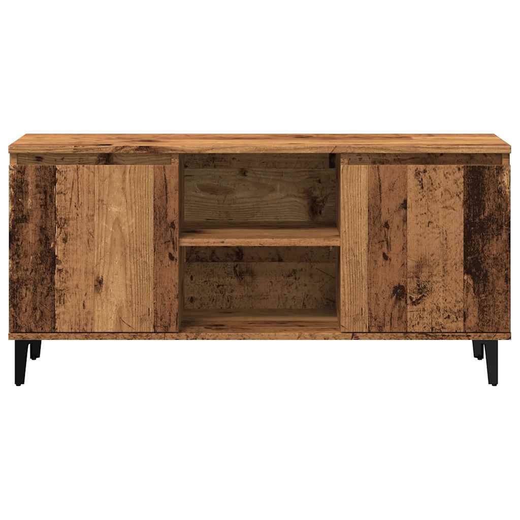 Tv-meubel 102x35x50 cm bewerkt hout oud houtkleurig