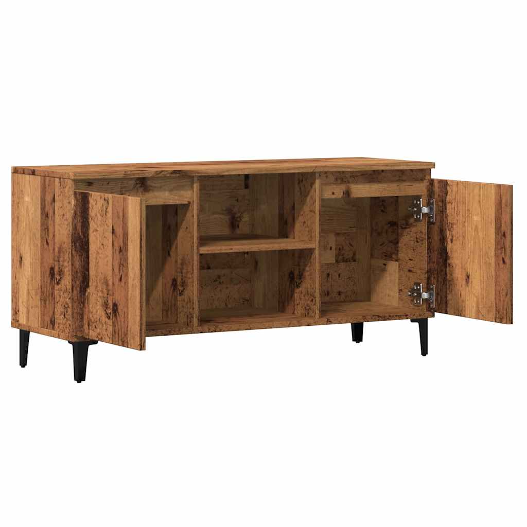 Tv-meubel 102x35x50 cm bewerkt hout oud houtkleurig