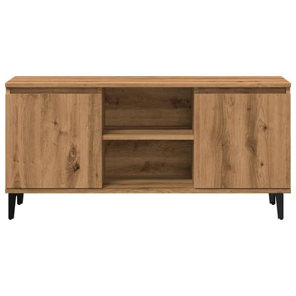 Tv-meubel 102x35x50 cm bewerkt hout artisanaal eikenkleur