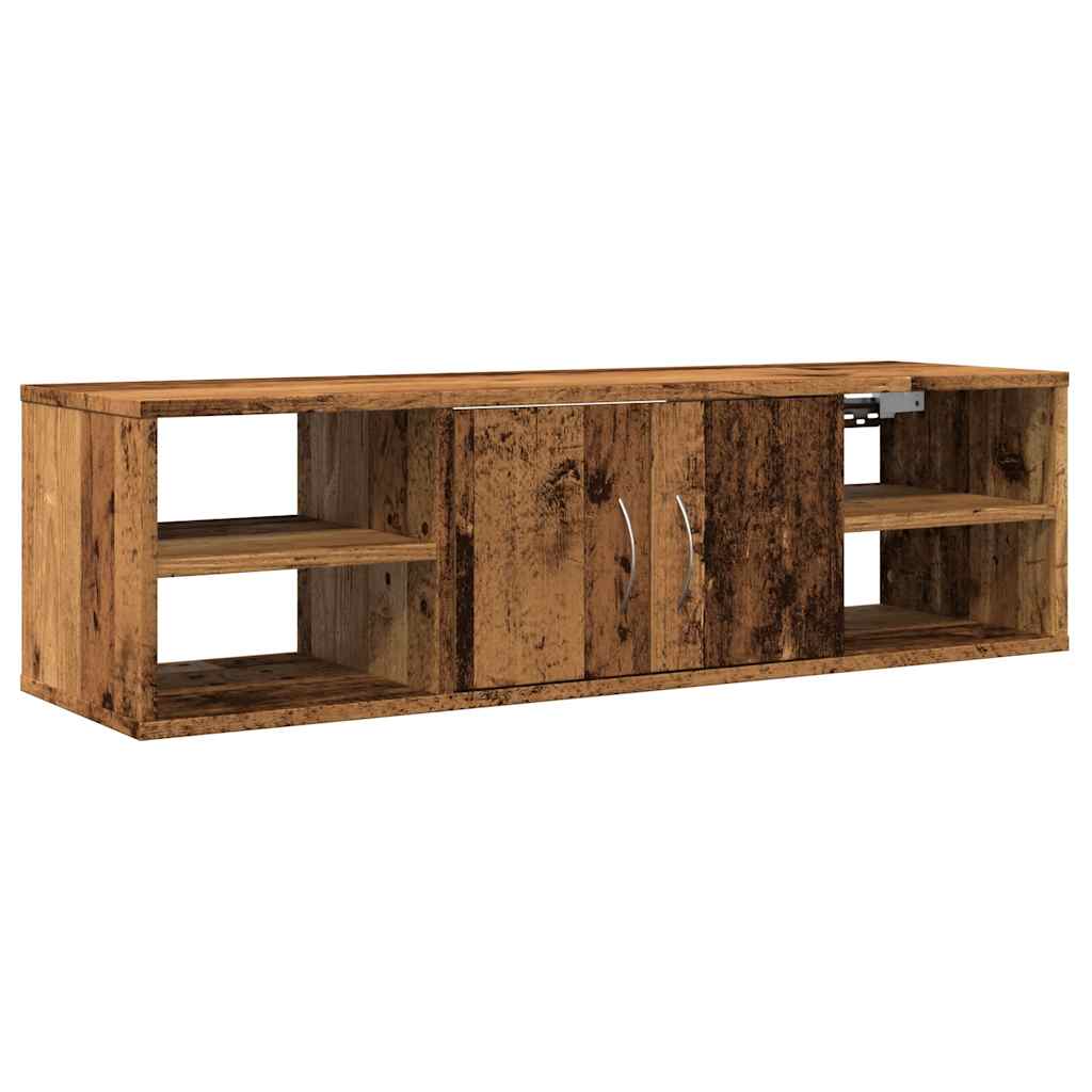 Wandkast 102x30x29 cm bewerkt hout oud houtkleurig