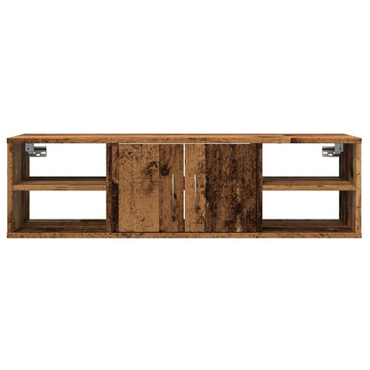 Wandkast 102x30x29 cm bewerkt hout oud houtkleurig