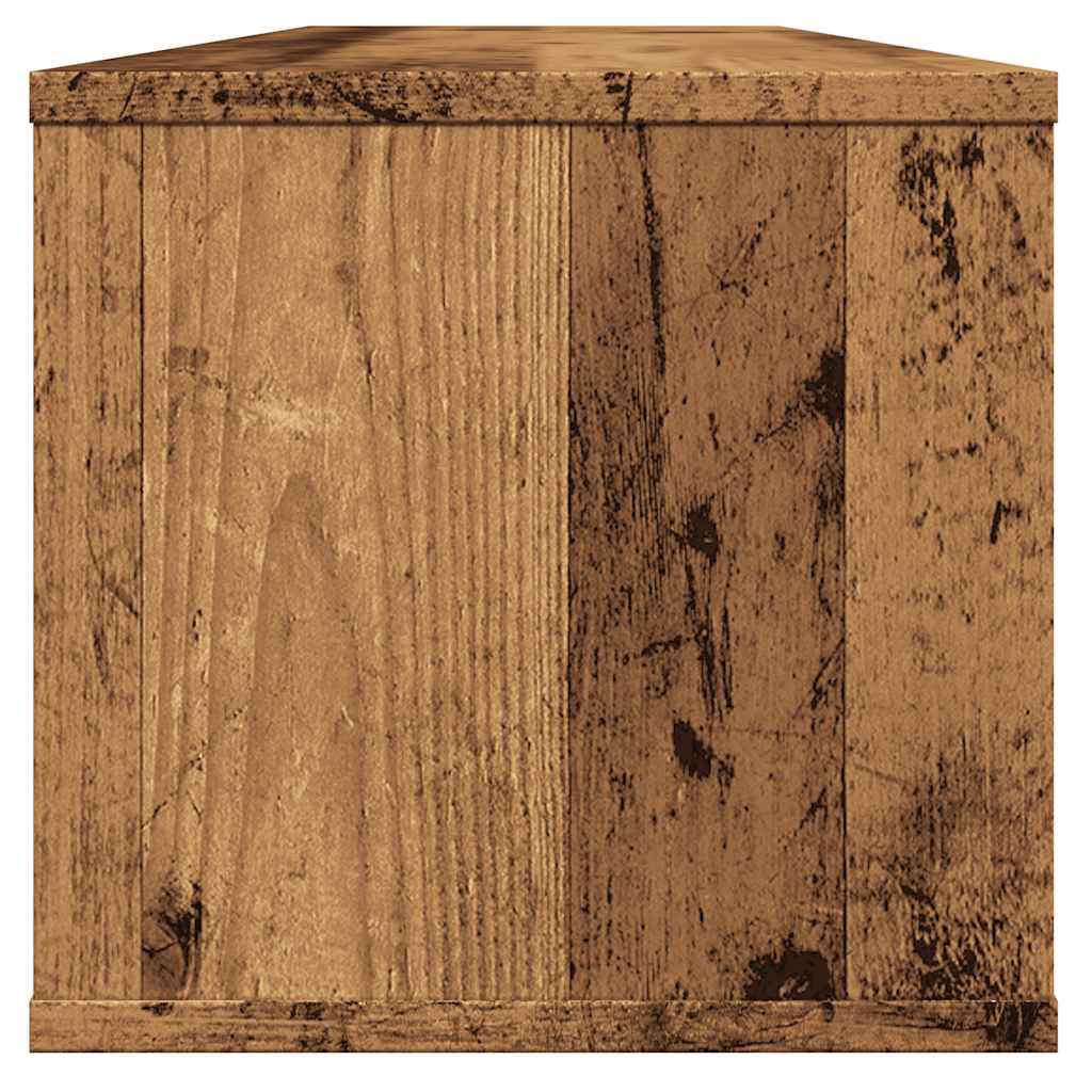 Wandkast 102x30x29 cm bewerkt hout oud houtkleurig