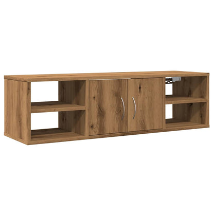 Wandkast 101x30x29 cm bewerkt hout artisanaal eikenkleurig