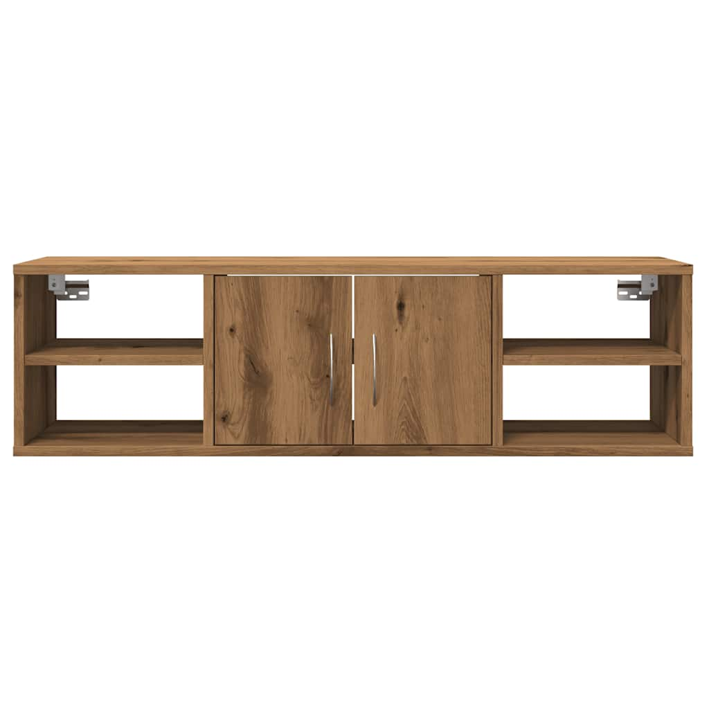 Wandkast 101x30x29 cm bewerkt hout artisanaal eikenkleurig